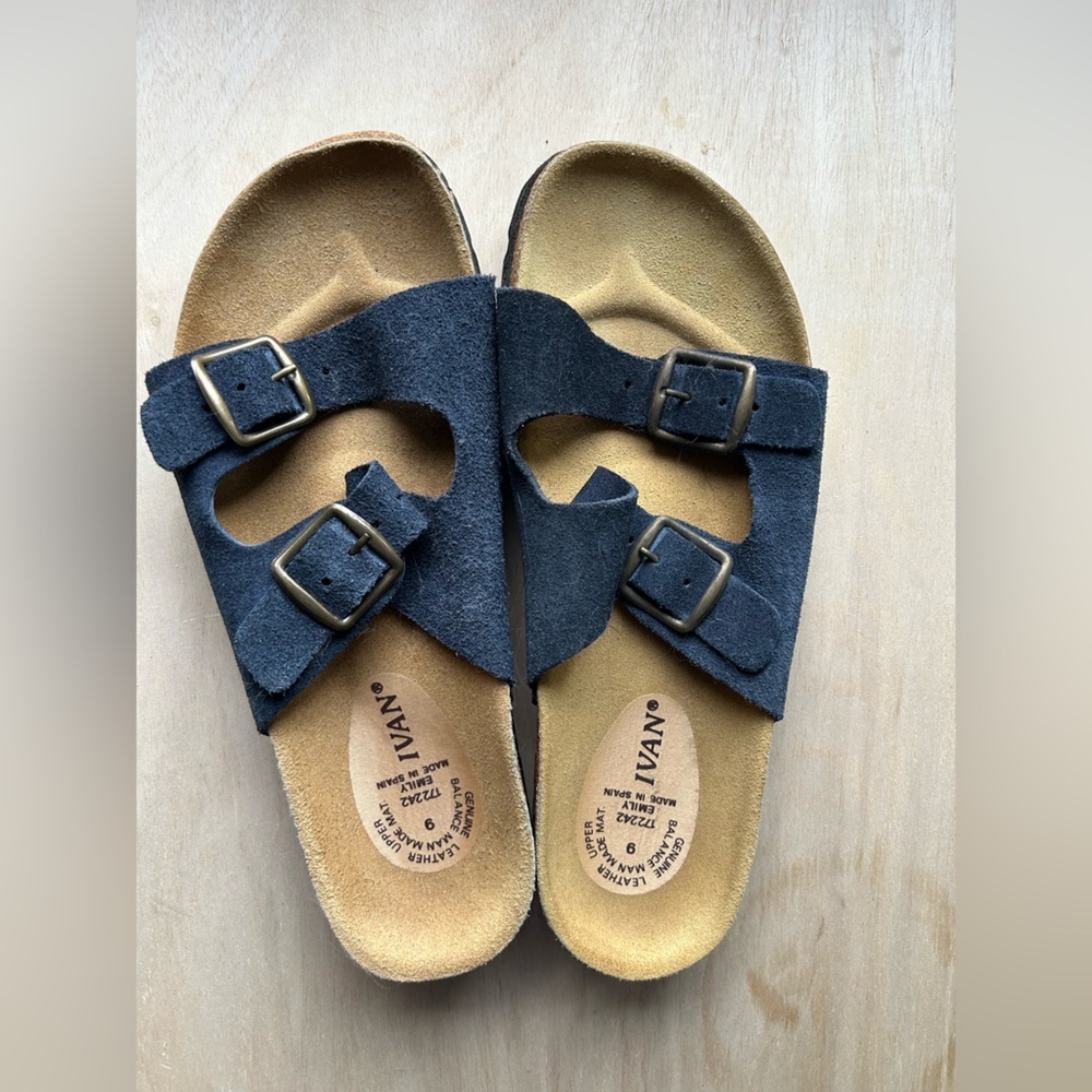 Ivan Emily 2 Strap Buckle Comfort leather Sandals Made In Spain Size 9
